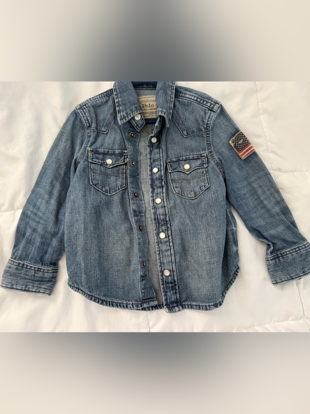 Polo by Ralph Lauren Light Blue Denim Kids Button-Up Jacket